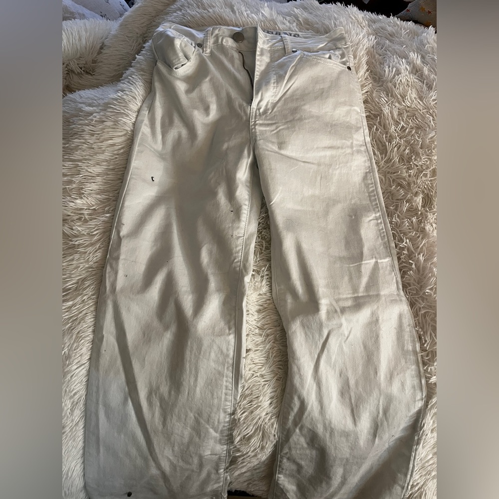 White wide leg jeans